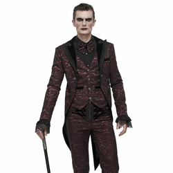 Moški plašč DEVIL FASHION - Dream Snatcher Gothic Patterned Swallowtail - CT19102