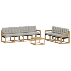 Set vanjskih sofa s jastukom 8 pcs Bijela i svjetlosiva