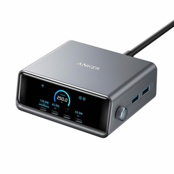 ANKER Prime Stoni Punjač bez kabla od 250W USB-A/USB-C, Crni