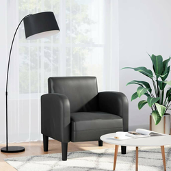 Sofa fotelja s naslonima za ruke crna 54 cm umjetna koža