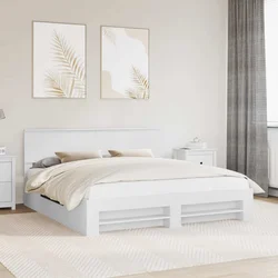 vidaXL Konstrukcija postelje Bela 180 x 200 cm Konstruiran les