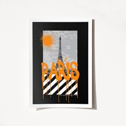 Wallity Poster France Paris 1995, 21x29,7 cm, Crno-beli