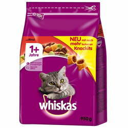 800 g Whiskas blazinice 1+ govedina hrana za mačke