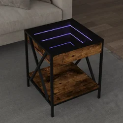 Stolić s beskonačnim LED svjetlima boja hrasta 40x40x49 cm