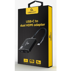 GEMBIRD Kabl USB-C na dupli HDMI/ crna