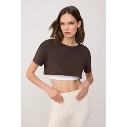Trendyol Milla Ženska majica Thmss24Ts00001, Smeđa