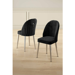 HANAH HOME Set 4 stolice Mara Black Chrome