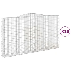 Lučne gabionske košare 10kom 400x50x220/240cm pocinčano željezo