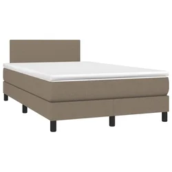 Vidaxl Box spring postelja z vzmetnico taupe 120x190 cm blago