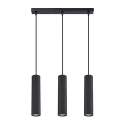 Sollux SL.1575 - Luster na sajli KARBON 3xGU10/10W/230V crna