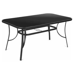 Baštenski sto crno staklo/metal crni FDZN 5030