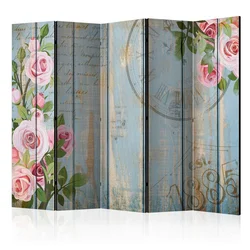 artgeist Paravan Vintage Garden Blue I, 5-Delni, Akustičen