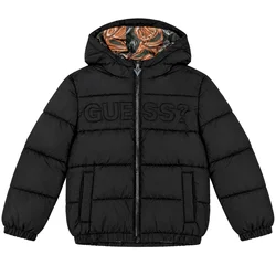 Guess HOODED LS PADDED JACKET W/ZIP Črna