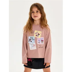 Sinsay - Pamučna Majica sa Printom Minnie Mouse - BEŽ