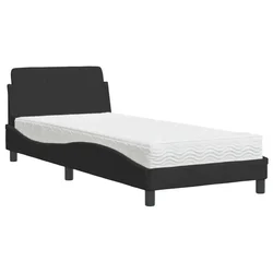 Vidaxl Postelja z vzmetnico Dover črna 90x190 cm žamet