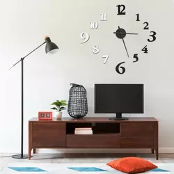 3D zidni sat moderni dizajn 100 cm XXL crno-bijeli