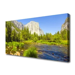 tulup.si Slika na platnu Forest lake mountain nature 120x60 cm
