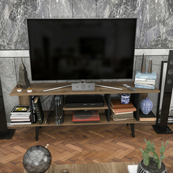 HANAH HOME TV polica Akya Walnut Black