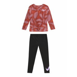 Nike Sportswear Komplet, prljavo roza / hrđavo crvena / crna
