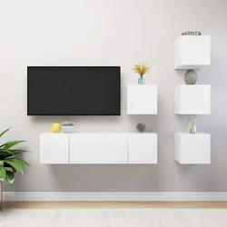 6-dijelni set TV ormarića bijeli od konstruiranog drva