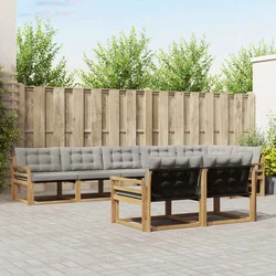 Set vanjskih sofa s jastukom 8 pcs Bijela i svjetlosiva