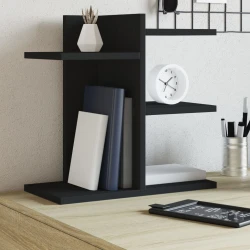 Organizator za stol crni 42 x 21,5 x 42 cm konstruirano drvo