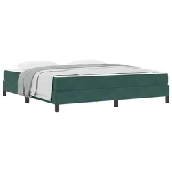 Vidaxl Postelja z vzmetnico Temno zelena 180 x 200 cm blago