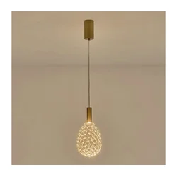 LED luster na sajli PERFORATO LED/6,3W/230V 3000K zlatna, prečnik 14 cm