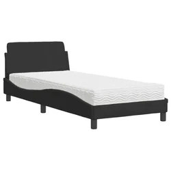 Vidaxl Postelja z vzmetnico Dover črna 90x200 cm žamet