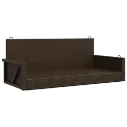 Vidaxl Gugalna klop rjava 119x56x48 cm poli ratan