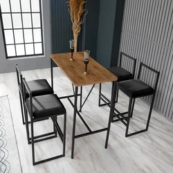 Atelier del Sofa Set 4 barske stolice i barski sto Nordic Orah
