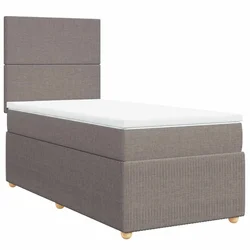 Vidaxl Box spring postelja z vzmetnico taupe 80x200 cm blago