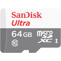 SanDisk Ultra MicroSDXC spominska kartica, 64 GB, UHS-I + SD adapter