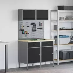 Set radnih ormarića s ladicama s policom s pohranom 8 pcs Siva