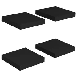 Plutajuće zidne police 4 kom crne 23 x 23,5 x 3,8 cm MDF
