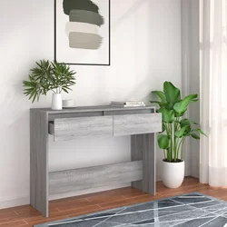 Konzolni stol siva boja hrasta 100x35x76,5 cm konstruirano drvo