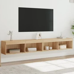 TV ormarići s LED svjetlima 2 kom boja hrasta 100x30x30 cm
