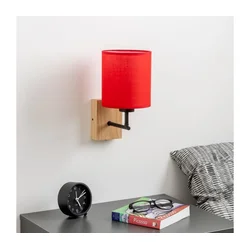 Brilagi - Zidna lampa NUBILA WOOD 1xE27/25W/230V hrast/crvena