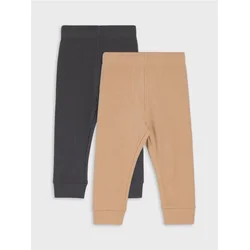 Sinsay - Pamučne helanke od rebrastog pletiva 2 pack - kafa