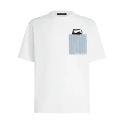 Karl Lagerfeld Majica Ikon svetlo modra / črna / bela