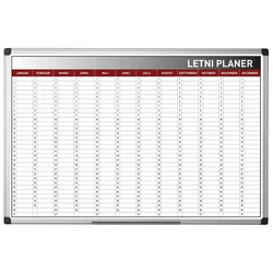 Tabla planer Bi-Office letni, 60 x 90 cm