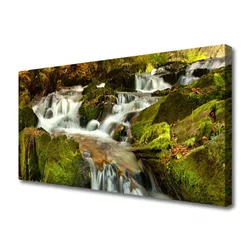 tulup.si Slika na platnu Slap rocks nature 140x70 cm