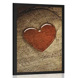 Plakat srce na štoru - 30x45 no frame
