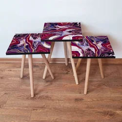 Hanah Home Set klub stočića 3Shp29, 3 komada, Šarena