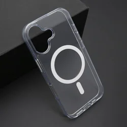 Futrola COLOR FRAME MagSafe za iPhone 17/ srebrna (providna)