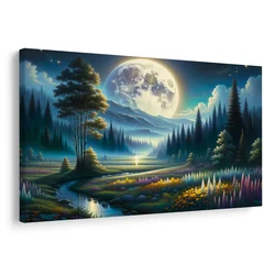 Slika magična dolina v mesečini - 120x80