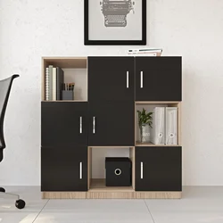 Hanah Home Komoda 119x121,8x37,6cm Hrast-Crna