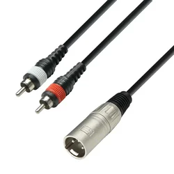 Adam Hall K3YMCC0100 1m kabel XLRm - 2xRCA
