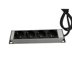 MIRSAN 220V razvodni PDU panel 19/1U sa 4 utičnih mesta,prekidač,prenaponska zaštita,kabl 1.8m Mirsan
