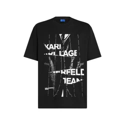 KARL LAGERFELD JEANS Majica črna / bela